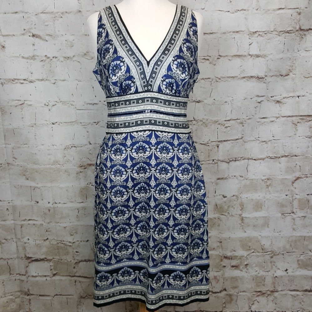 Nicole by Nicole Miller Midi Multi Print Dress